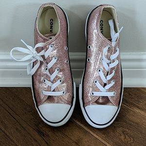 Light Pink Sparkle low Converse All Stars